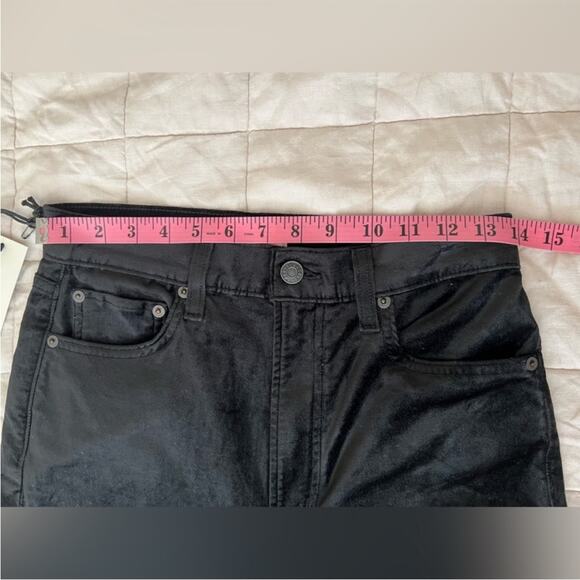 NWT RARE Agolde Black Velvet High Rise Stovepipe Straight Leg Pants Witchy- 27 - Picture 9 of 11